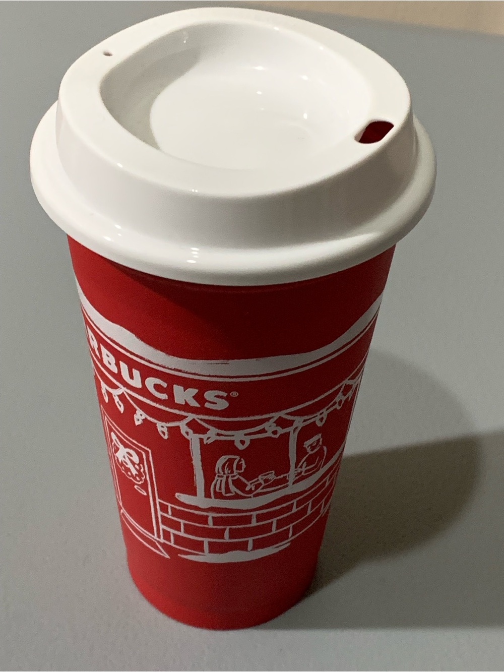 Starbucks Red Reusable Travel Cup with White Lid